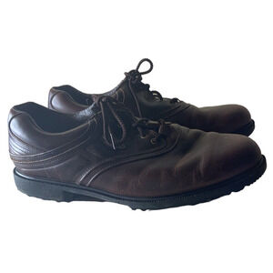 Footjoy eComfort Golf Leather Shoes Mens Size 8.5 Soft Spikes Brown Waterproof